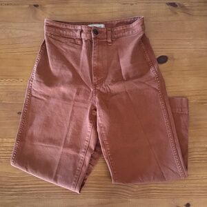 Madewell, Slim Emmett Wide-Leg Crop Pants, Warm Nutmeg, Women's, Size 27